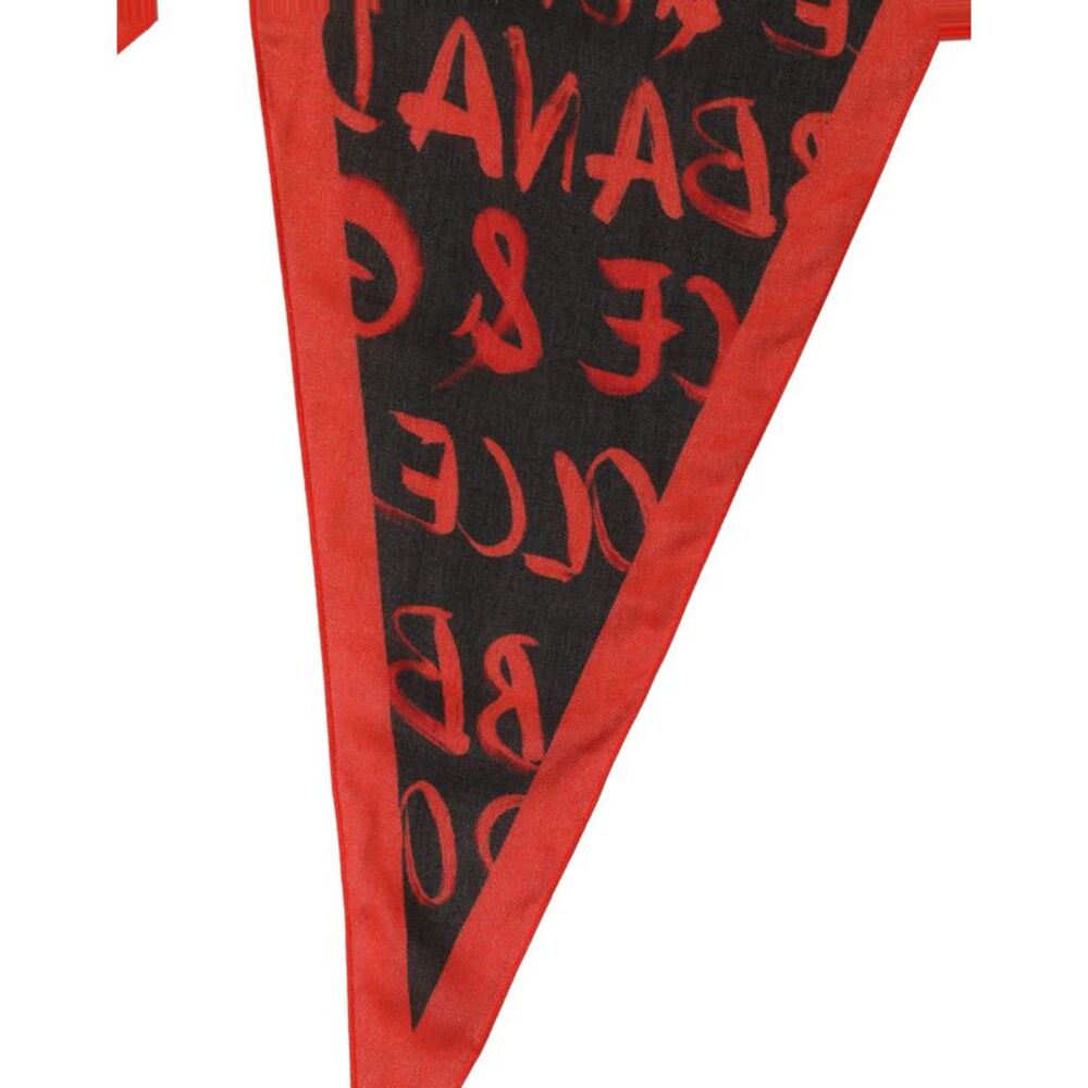 Dolce & Gabbana Men Red Black Graffiti Logo Lace Stole Men's Scarf